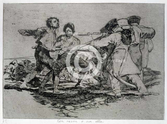 The Disasters of War, a series of etchings by Francisco de Goya (1746-1828), plate 2: 'Con razón …
