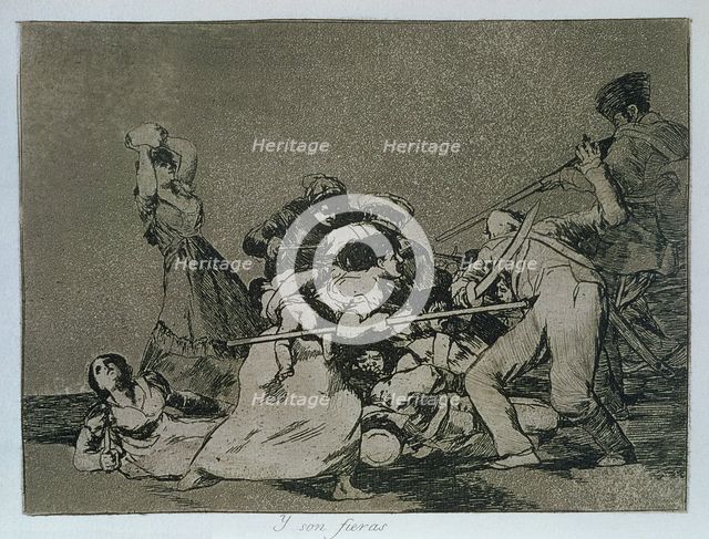 The Disasters of War, a series of etchings by Francisco de Goya (1746-1828), plate 5: 'I son fier…