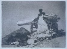 The Disasters of War, a series of etchings by Francisco de Goya (1746-1828), plate 7: Qué valor'…