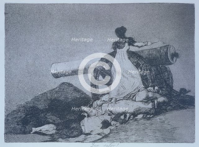 The Disasters of War, a series of etchings by Francisco de Goya (1746-1828), plate 7: 'Qué valor'…