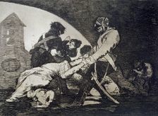 The Disasters of War, a series of etchings by Francisco de Goya (1746-1828), plate 11: Ni por es…