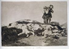The Disasters of War, a series of etchings by Francisco de Goya (1746-1828), plate 18: Enterrar …