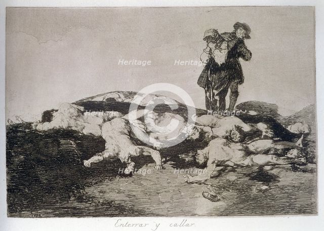 The Disasters of War, a series of etchings by Francisco de Goya (1746-1828), plate 18: 'Enterrar …