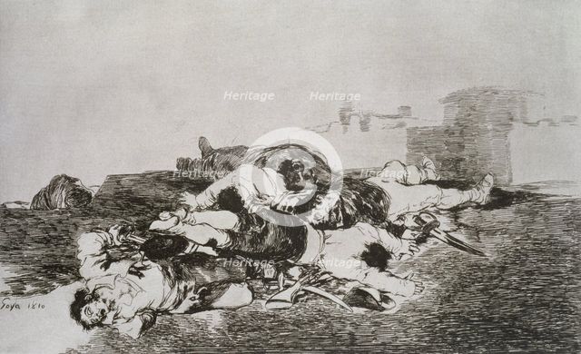 The Disasters of War, a series of etchings by Francisco de Goya (1746-1828), plate 22: 'Tanto y m…
