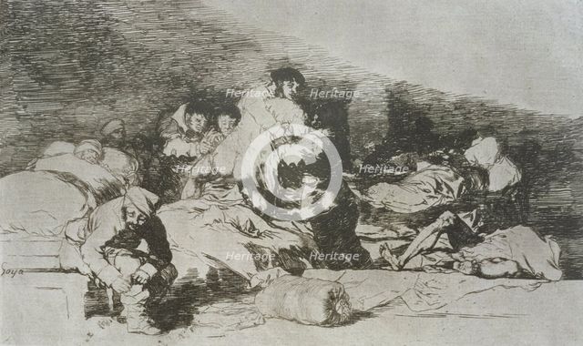 The Disasters of War, a series of etchings by Francisco de Goya (1746-1828), plate 25: 'También e…