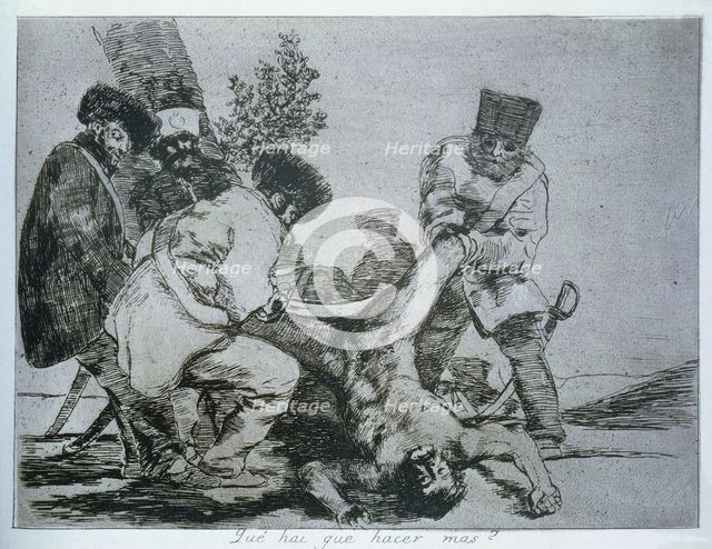The Disasters of War, a series of etchings by Francisco de Goya (1746-1828), plate 33: 'Que hai q…