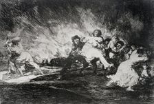 The Disasters of War, a series of etchings by Francisco de Goya (1746-1828), plate 41: Escapan e…