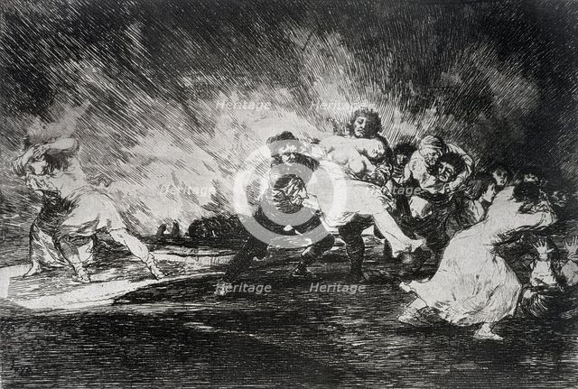 The Disasters of War, a series of etchings by Francisco de Goya (1746-1828), plate 41: 'Escapan e…