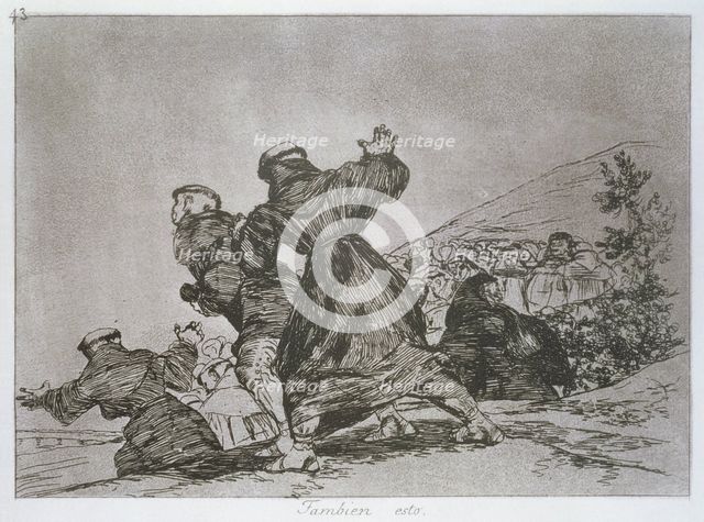 The Disasters of War, a series of etchings by Francisco de Goya (1746-1828), plate 43: 'También e…