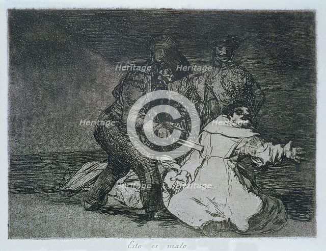 The Disasters of War, a series of etchings by Francisco de Goya (1746-1828), plate 46: 'Esto es m…