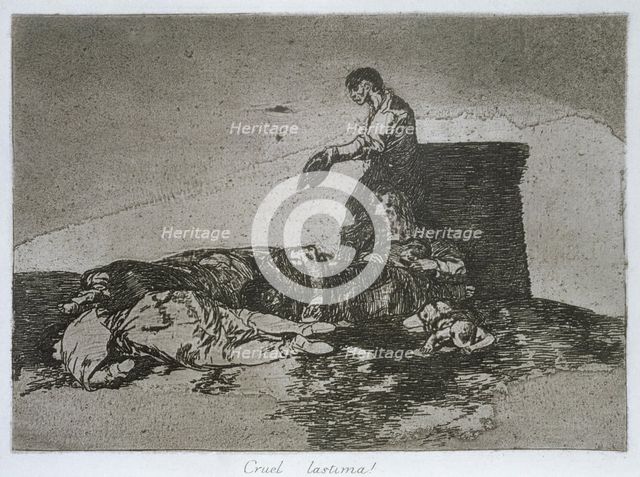 The Disasters of War, a series of etchings by Francisco de Goya (1746-1828), plate 48: 'Cruel lás…