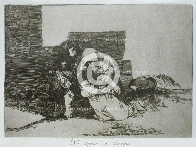 The Disasters of War, a series of etchings by Francisco de Goya (1746-1828), plate 52: 'No llegan…