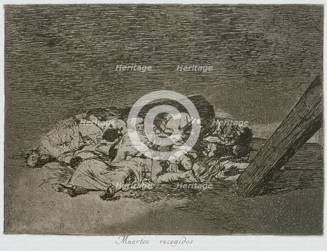 The Disasters of War, a series of etchings by Francisco de Goya (1746-1828), plate 63: 'Muertos r…