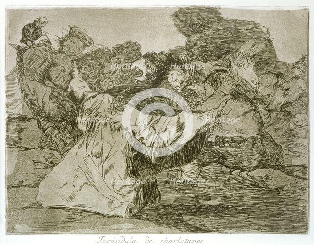The Disasters of War, a series of etchings by Francisco de Goya (1746-1828), plate 75: 'Farándula…