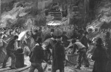 'The Disastrous Colliery Explosion at Llanerch, Monmouthshire; The Midnight Shift waiting... 1890. Creator: Unknown