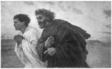 The Disciples Peter and John Running to the Sepulchre on the Morning of the Resurrection c1898, ( Artist: Eugene Burnand
