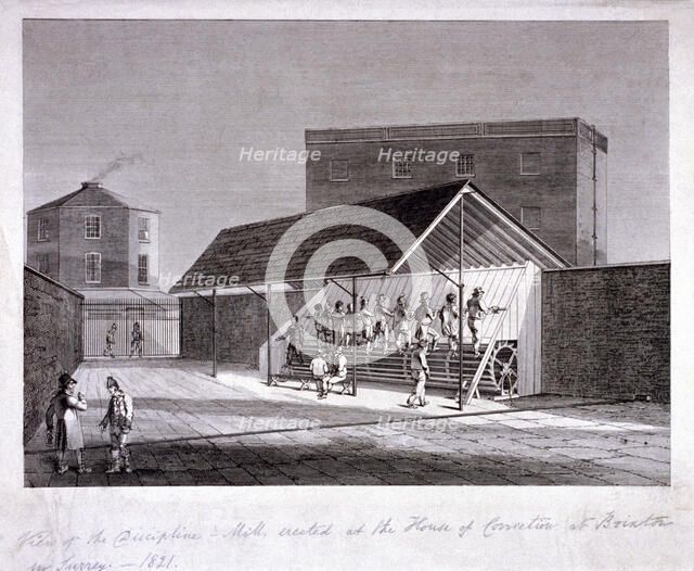 The Discipline Mill at Brixton Prison, Lambeth, London, 1821 Artist: Anon