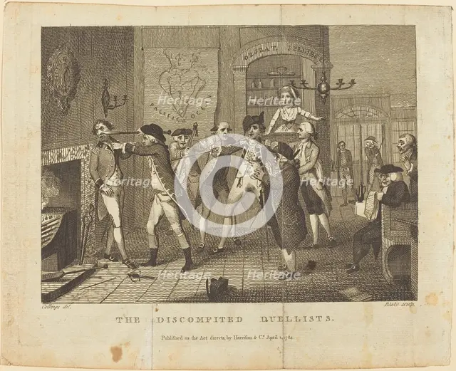 The Discomfited Duellists, 1784. Creator: William Blake.
