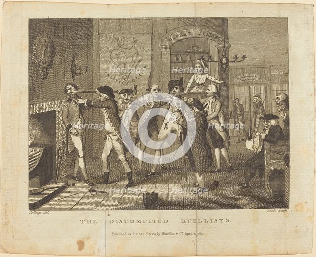 The Discomfited Duellists, 1784. Creator: William Blake.