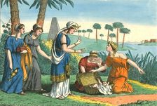 The Discovery of Moses, (19th century?). Artists: Weenix, N v d Linden