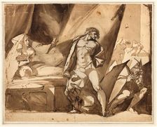 The Discovery (recto), Two Sketches of Standing Male Figures (verso), 1767/69. Creator: Henry Fuseli