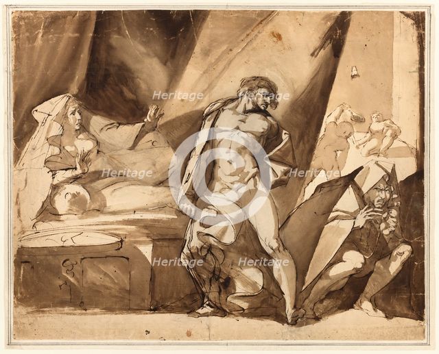 The Discovery (recto), Two Sketches of Standing Male Figures (verso), 1767/69. Creator: Henry Fuseli.