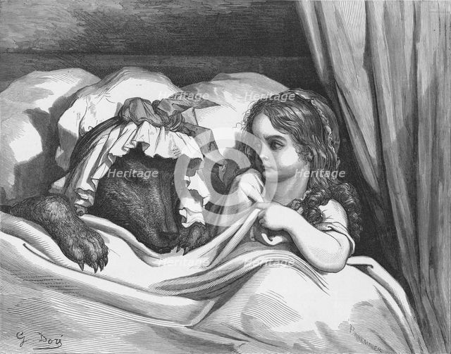 'The Disguised Wolf', 1870. Artist: Adolphe François Pannemaker.