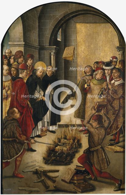 The Disputation between Saint Dominic and the Albigensians, 1493-1499. Artist: Berruguete, Pedro (1450-1503)