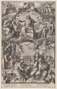 The Dispute of the Church Fathers over the Holy Sacrament, 1575. Creator: Cornelis Cort