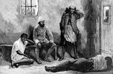 The Dispute with Portugal: an Englishman in the "Tronk" (prison) at Delagoa Bay, 1890. Creator: Unknown