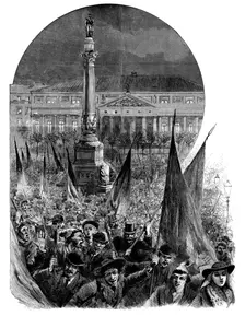 The Dispute with Portugal: popular manifestation in the Place Dom Pedro, Lisbon...Jan. 14, 1890. Creator: Unknown