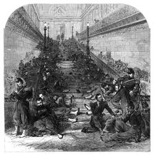 The Disturbances in Paris: soldiers at night in the Luxembourg Palace, 1870. Creator: Unknown
