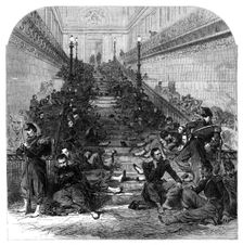 The Disturbances in Paris: soldiers at night in the Luxembourg Palace, 1870. Creator: Unknown