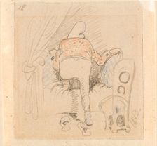 The disturbed but happily regained night's rest, (The Flea); 18, 1862. Creator: Wilhelm Busch