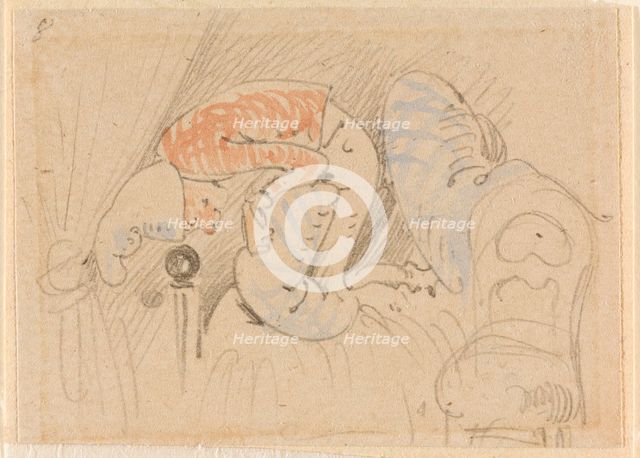 The disturbed but happily regained night's rest, (The Flea); 8, 1862. Creator: Wilhelm Busch.
