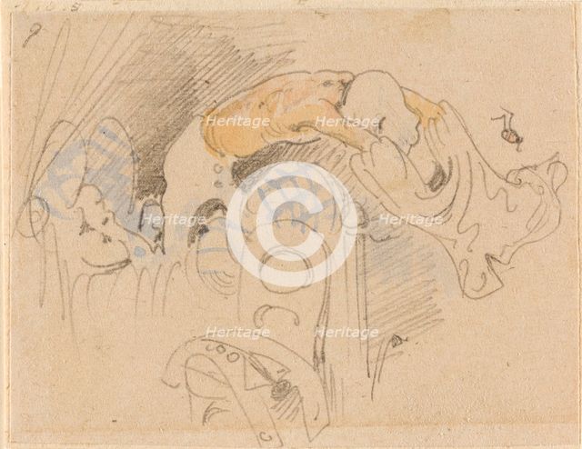 The disturbed but happily regained night's rest, (The Flea); 9, 1862. Creator: Wilhelm Busch.