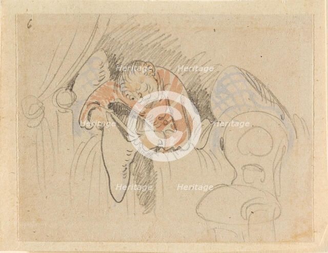 The disturbed but happily regained night's rest, (The Flea); 6, 1862. Creator: Wilhelm Busch.