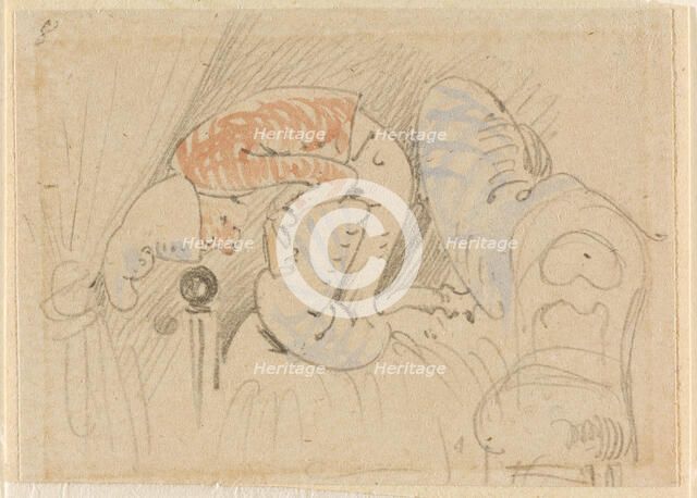 The disturbed but happily regained night's rest, (The Flea); 8, 1862. Creator: Wilhelm Busch.