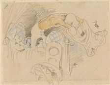 The disturbed but happily regained night's rest, (The Flea); 9, 1862. Creator: Wilhelm Busch