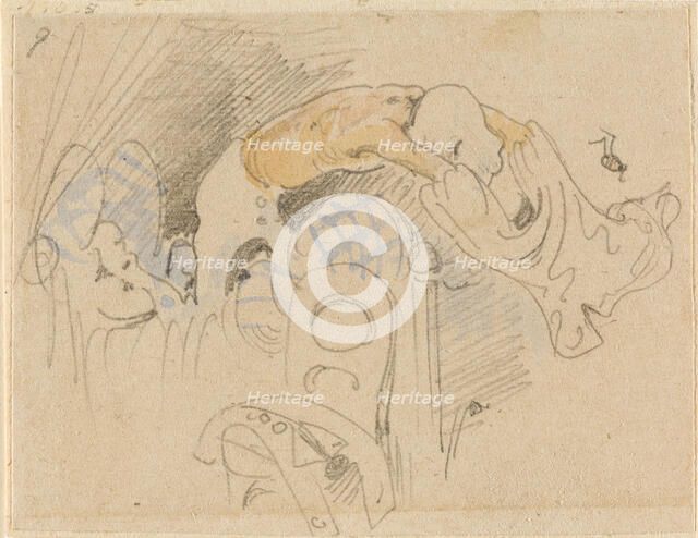 The disturbed but happily regained night's rest, (The Flea); 9, 1862. Creator: Wilhelm Busch.