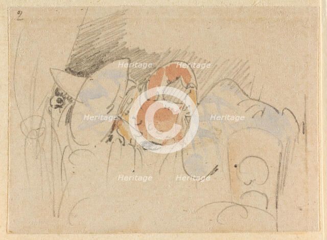 The disturbed but happily regained night's rest, (The Flea); 2, 1862. Creator: Wilhelm Busch.