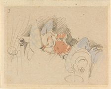 The disturbed but happily regained night's rest, (The Flea); 3, 1862. Creator: Wilhelm Busch