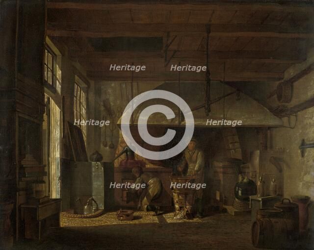 The Distillery of Apothecary A. d'Ailly in the Ramparts of the Zaagmolenpoort, Amsterdam, 1818. Creator: Johannes Jelgerhuis.