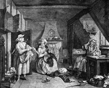 The Distrest Poet 1740. Artist: William Hogarth
