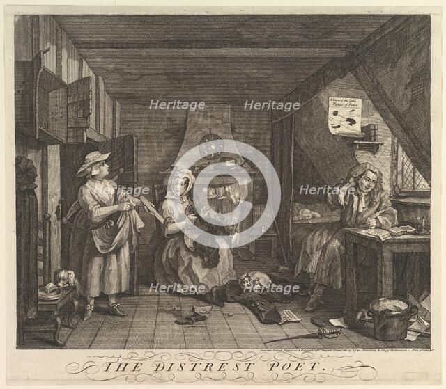 The Distrest Poet, December 15, 1740. Creator: William Hogarth.