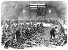 The Distress in East London: the labour-yard of the Bethnal Green Employment Association, 1868. Creator: Unknown