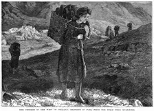 The Distress in the West Ireland: Bringing in Fuel from the Hills near Kylemore, 19th century
