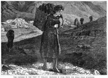 The Distress in the West Ireland: Bringing in Fuel from the Hills near Kylemore, 19th century