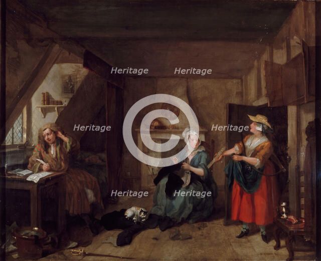 The Distressed Poet, 1733-1735. Creator: William Hogarth.