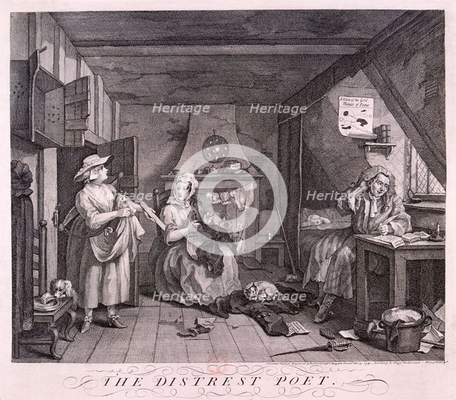 'The Distressed Poet', 1740. Artist: William Hogarth